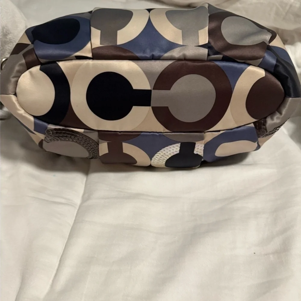 Coach SoHo Signature Hobo Satin/Sequence Satchel! With Iconic Horse and Carriage